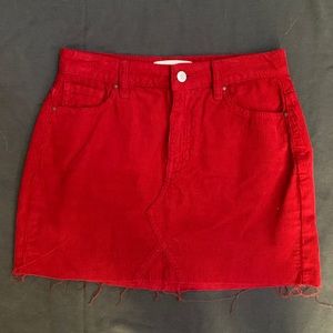 Red Corduroy skirt